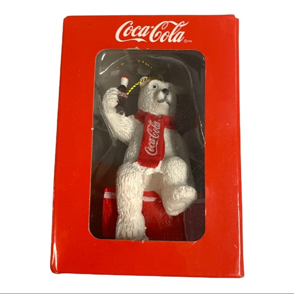 Coca Cola Polar Bear Christmas Tree Ornament Coke Decoration In Original Box - Picture 2 of 7